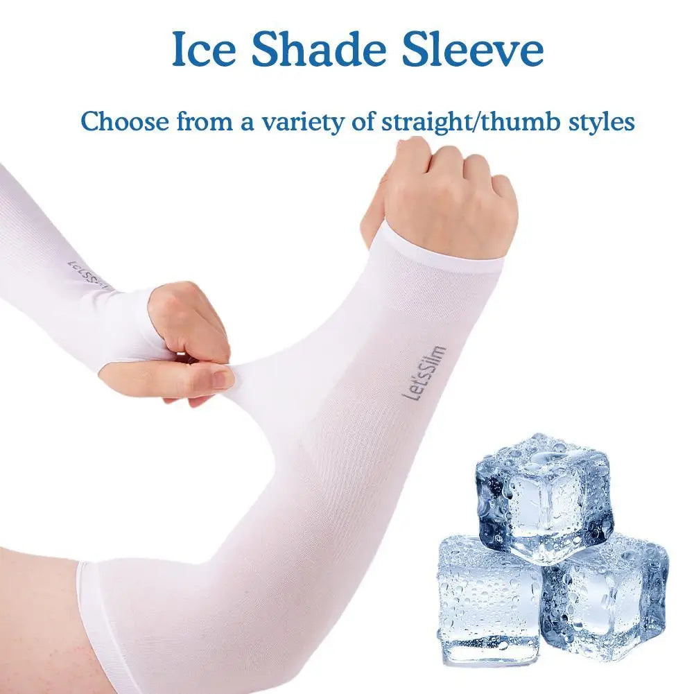 Summer Cooling Arm Sleeves Cover Outdoor Cycling Sports Running Qme