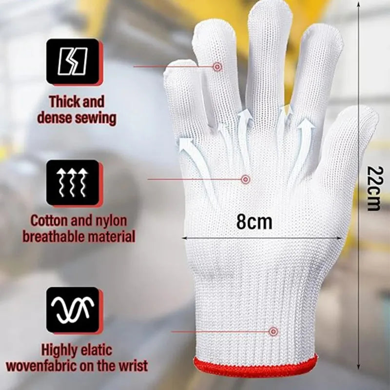 30pcs Nylon Work Gloves for Men Heavy Duty Thickened Wear Resistant Safety Gloves for Construction Repair Work Qme