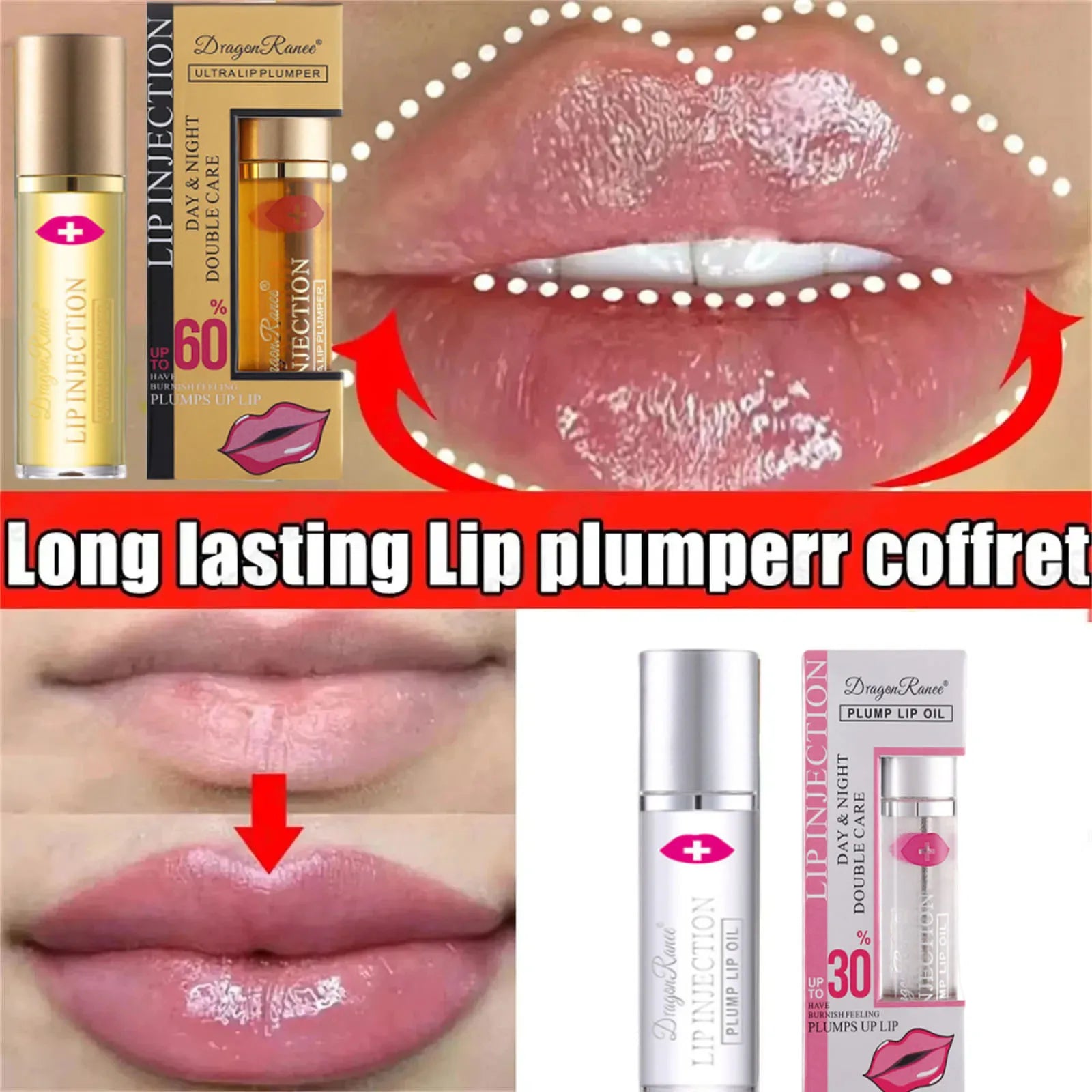 Instant Volumizing Lip Plumper Oil Enhancer Moisturizing Anti Wrinkle Gloss Sexy Care Plumping Serum Lipstick Hydrating Qme