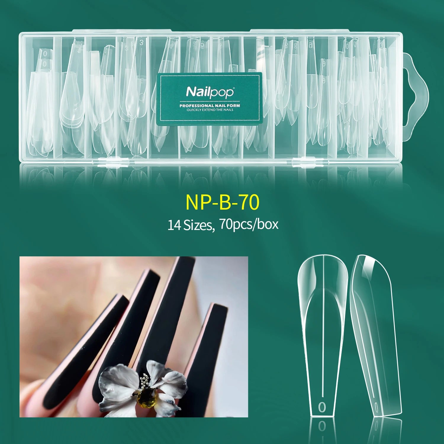 Nailpop Dual Form Molds Multiple Shapes Available Full Coverage Qme NP-B-70