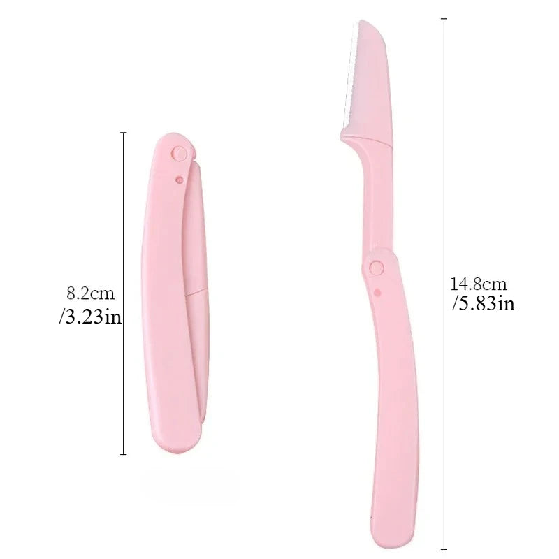 Fold Eyebrow Trimmer Scissors Hair Remover Comb Razor Clip Makeup Qme