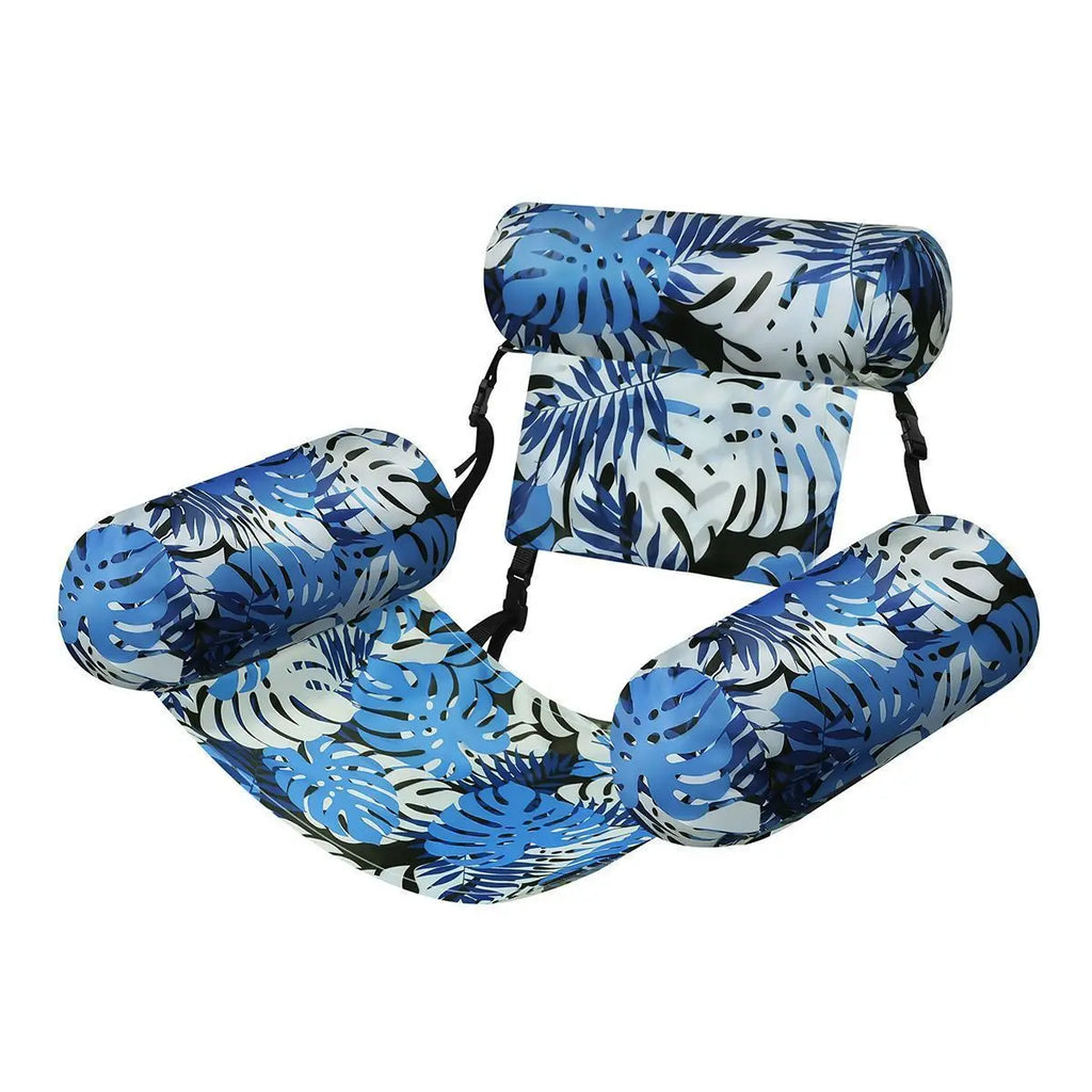 Inflatable Water Park Float Chair Foldable Pool Lounge Sofa Qme Blue