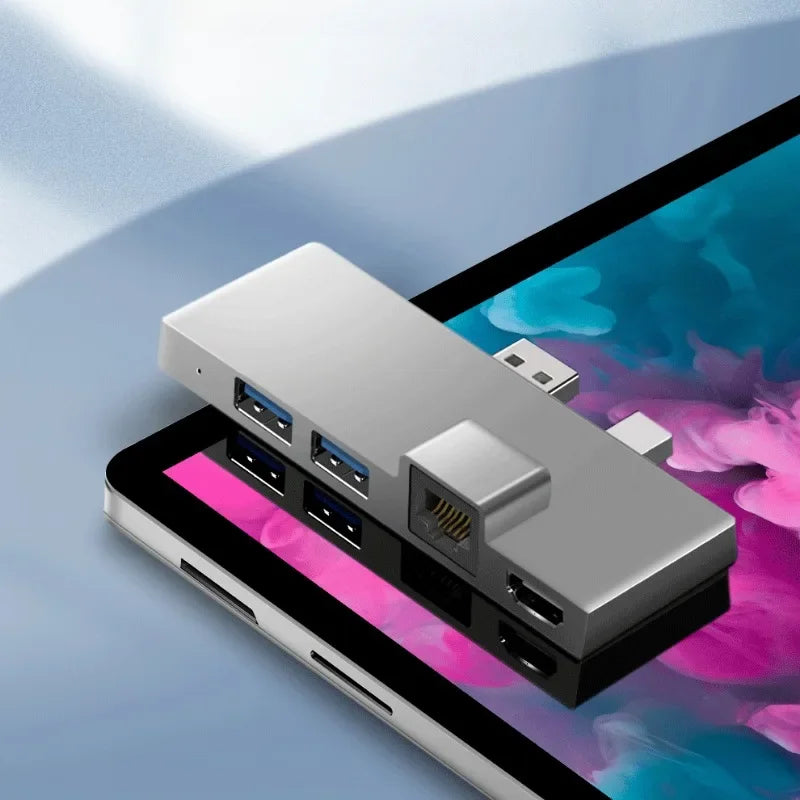 6-in-1 1pcs Multi-function Adapter Ethernet Port HD MI-compatible TF SD USB Conversion For Surface Pro 4/5/6 Qme