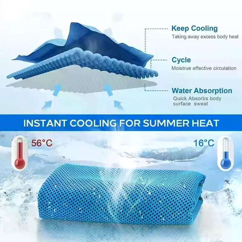 Cooling Towel Neck Wraps Storage Box Chilly Pads Quick Dry Portable Qme