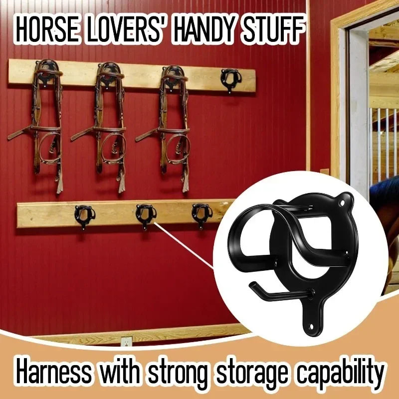 Horse Bridle Rack Bracket Hooks Tack Storage Halter Hanger Metal Qme