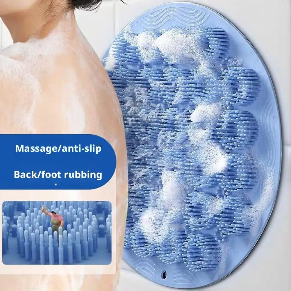 Exfoliating Shower Foot Back Scrubber Massage Pad Wall Mounted Qme