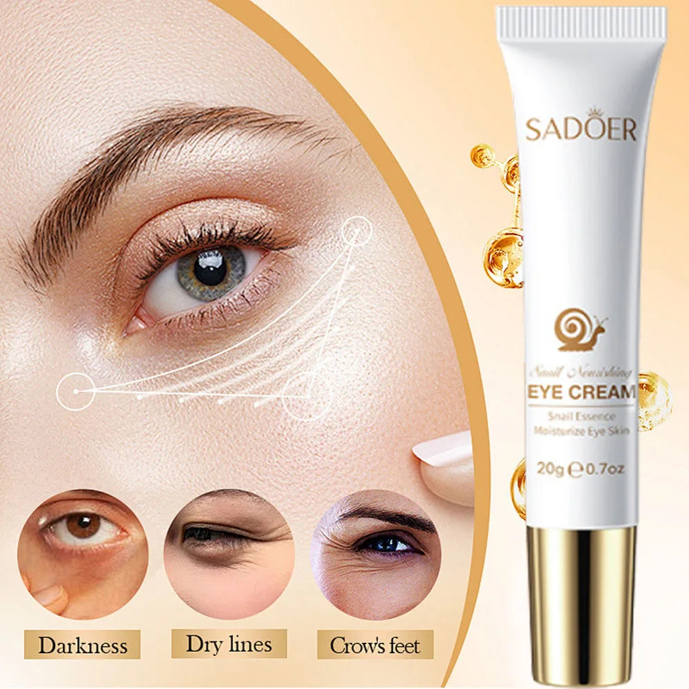 Snail Eye Cream Faded Wrinkle Dark Circles Under The Eyes Reduce Eye Bags Moisturizing Anti-Aging Eyes Skin Care Products Qme