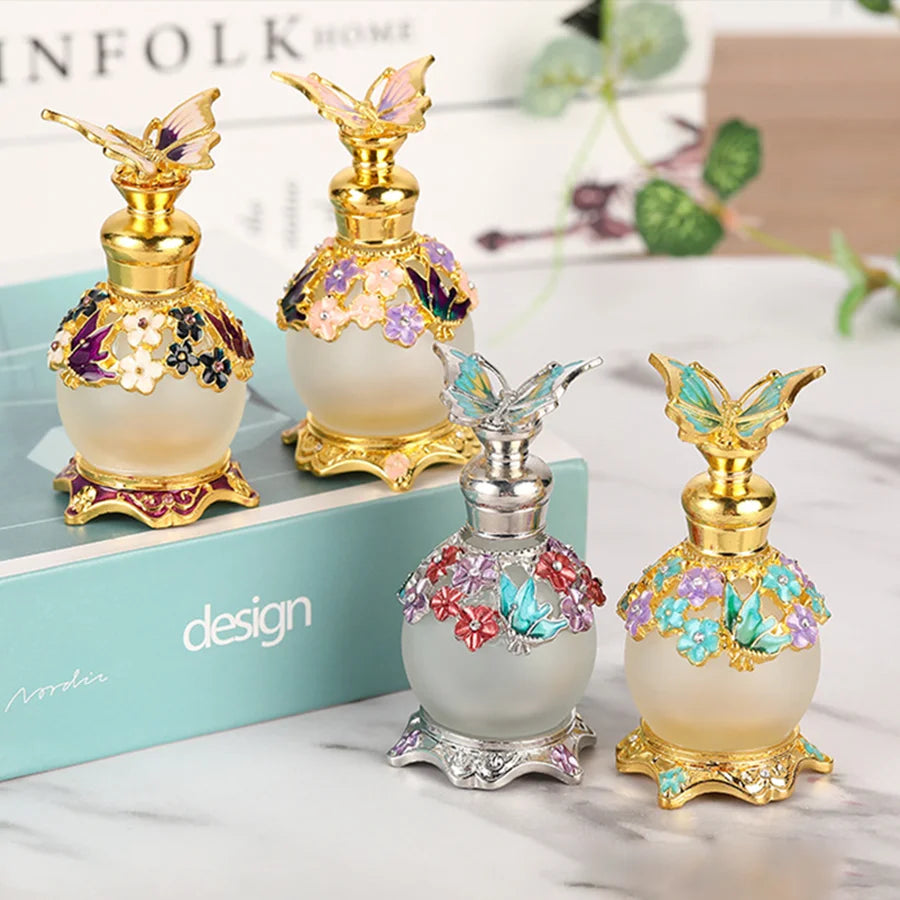 15ml Spherical Perfume Essential Oil Bottle Multi-Colored Glass Luxury Travel Portable Gift for Fragrance Lovers Qme