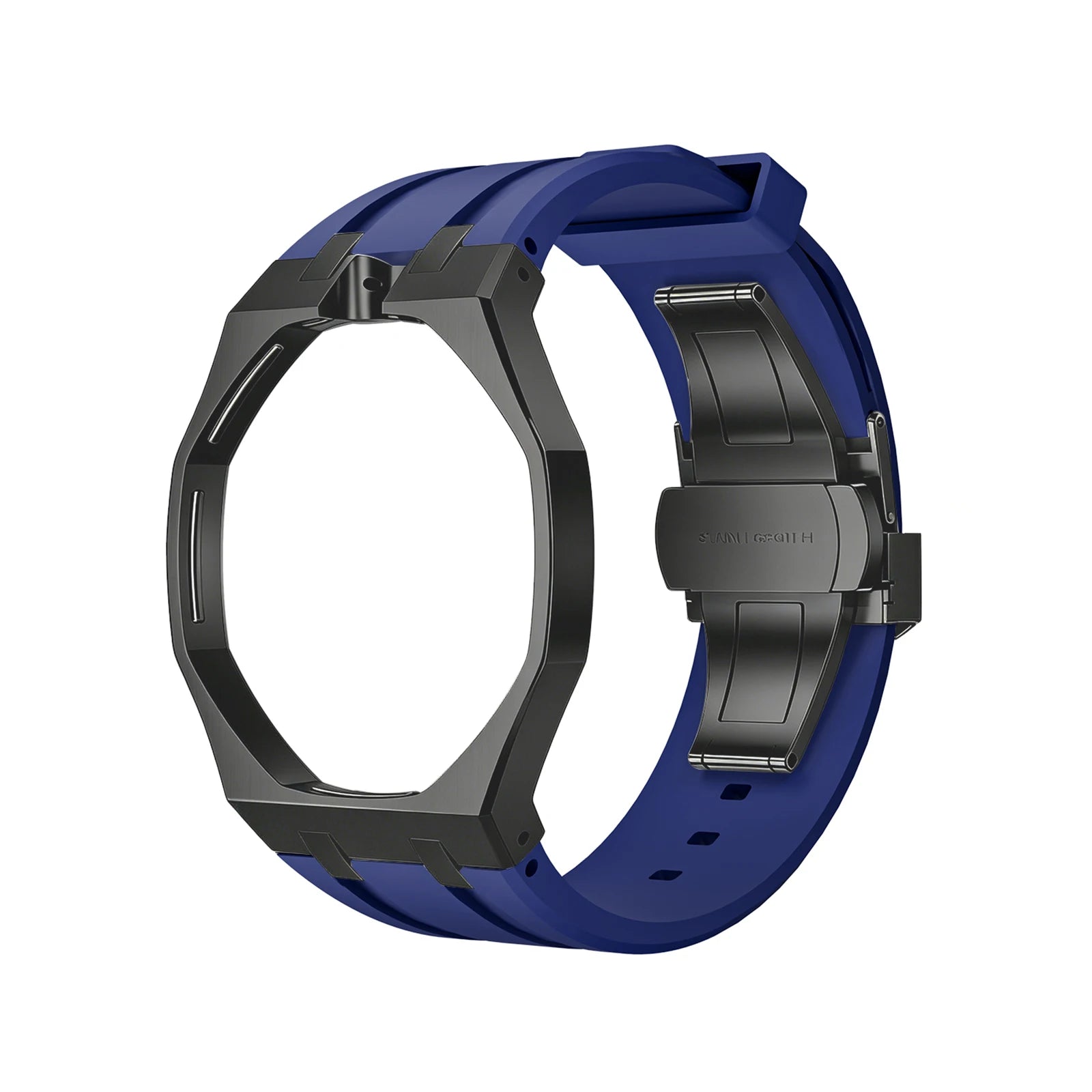 For Swatch X Royal Pop Silicone Sport Replacement Band Quick Release Scratch Proof Strap Set for Sport Activities Daily Commute Qme Black Blue 12
