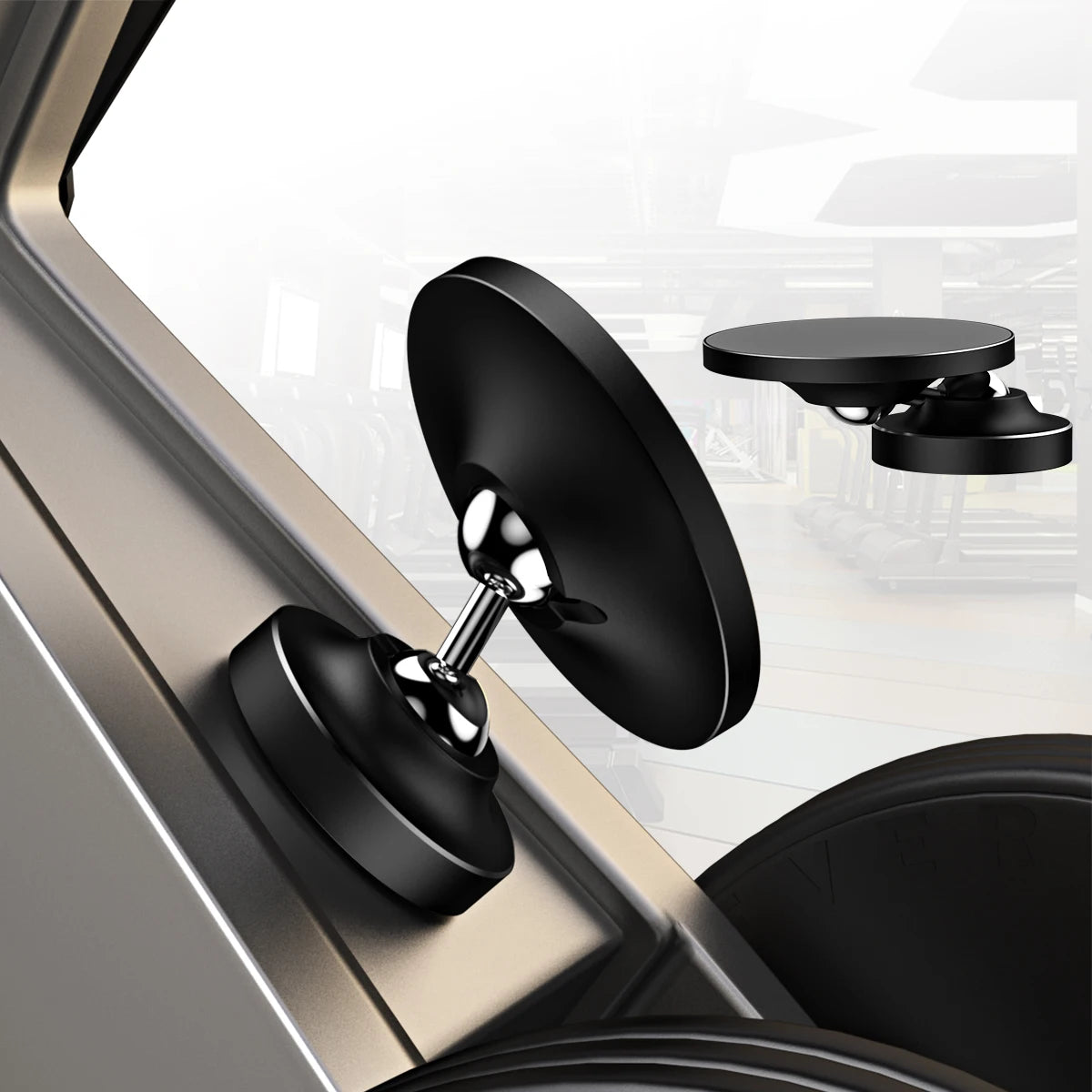 Upgraded Gym Double-Ball 360° Rotations, Car Magnetic Phone Mount Holder Compatible for MagSafe for Videos and Selfies Qme black