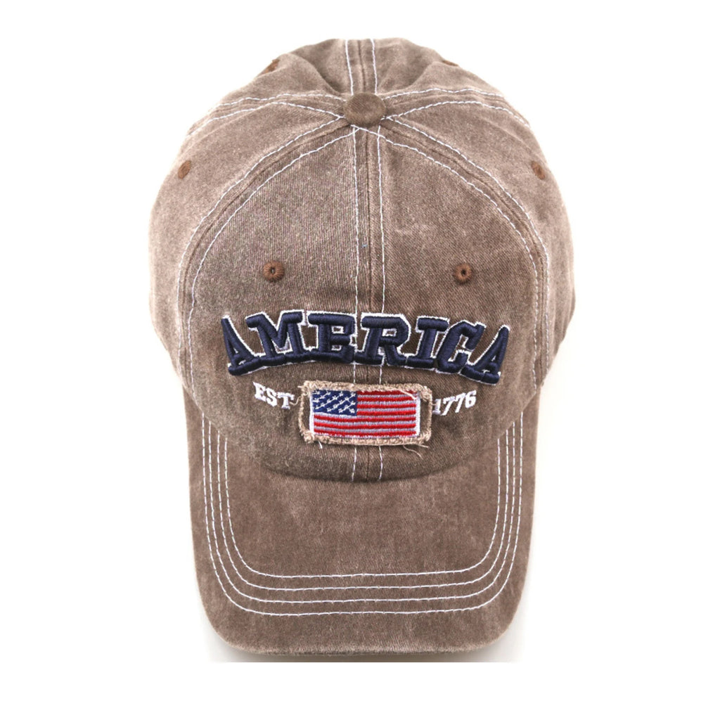 Embroidered American Independence Day Flag Baseball Cap Unisex Patriotic-Themed Fashion Casual Outdoor Sun Visor Hat Qme