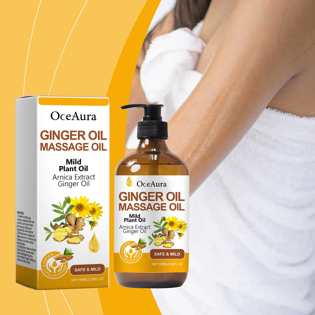 Ginger Essential Oil For Relaxing Body Massage Oil ﻿Relieve Muscle Fatigue Improve Rough Repair Damaged Skin Hydrating Essence Qme