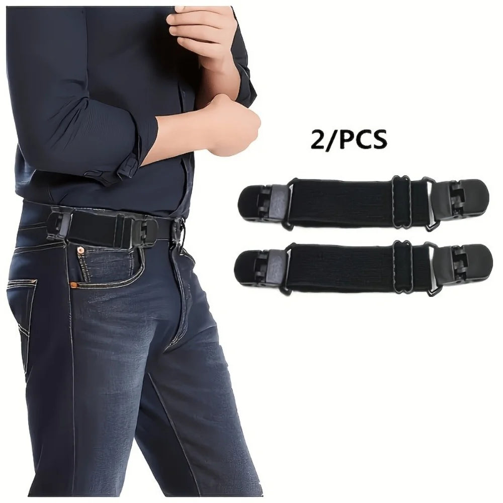 2Pcs Elastic Hidden Belt – Adjustable Lazy Waist Tightening Strap for Pants, Simple & Portable, Unisex Design Qme 2PCS