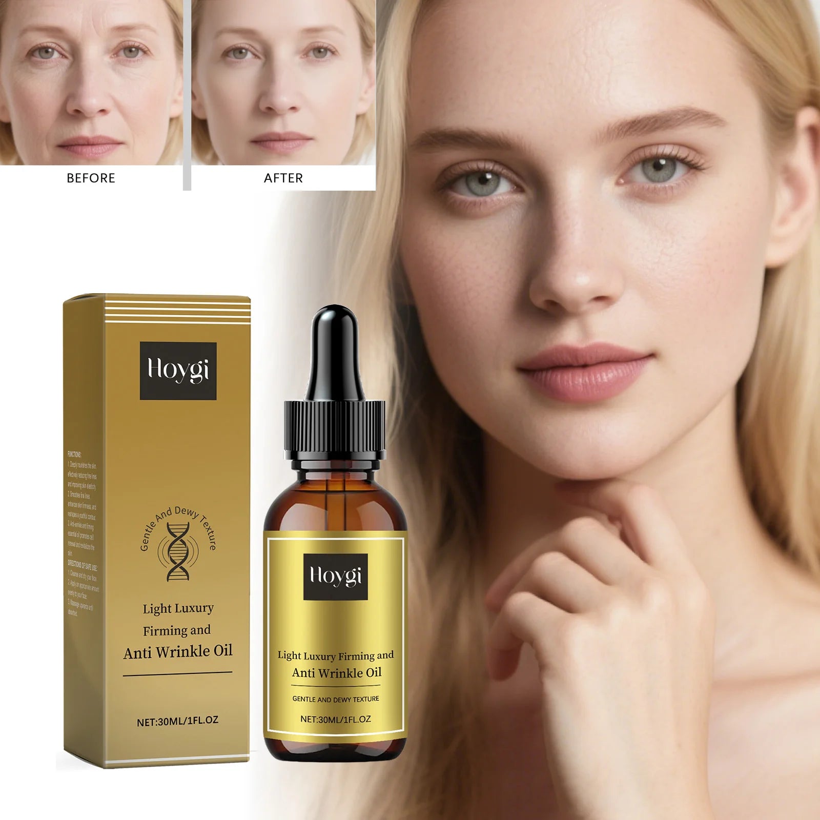 Firming Facial Care Oil Lifting Anti Wrinkle Lightens Lines Tightens Skin Nourishing Smoothing Soften Brightening Face Serum Qme