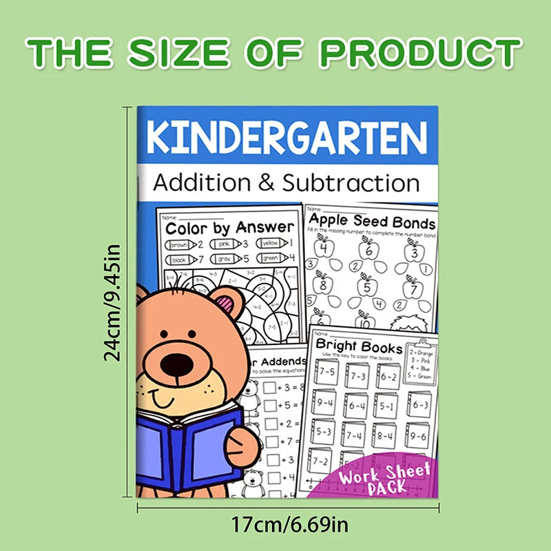 32-Page Interactive Math Learning Workbook Addition Subtraction Qme