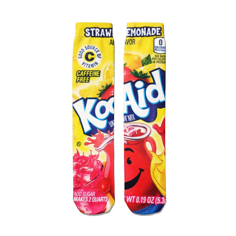 Fashionable Potato Chip Printed Socks Skateboard Youth Unisex Qme style4 One Size