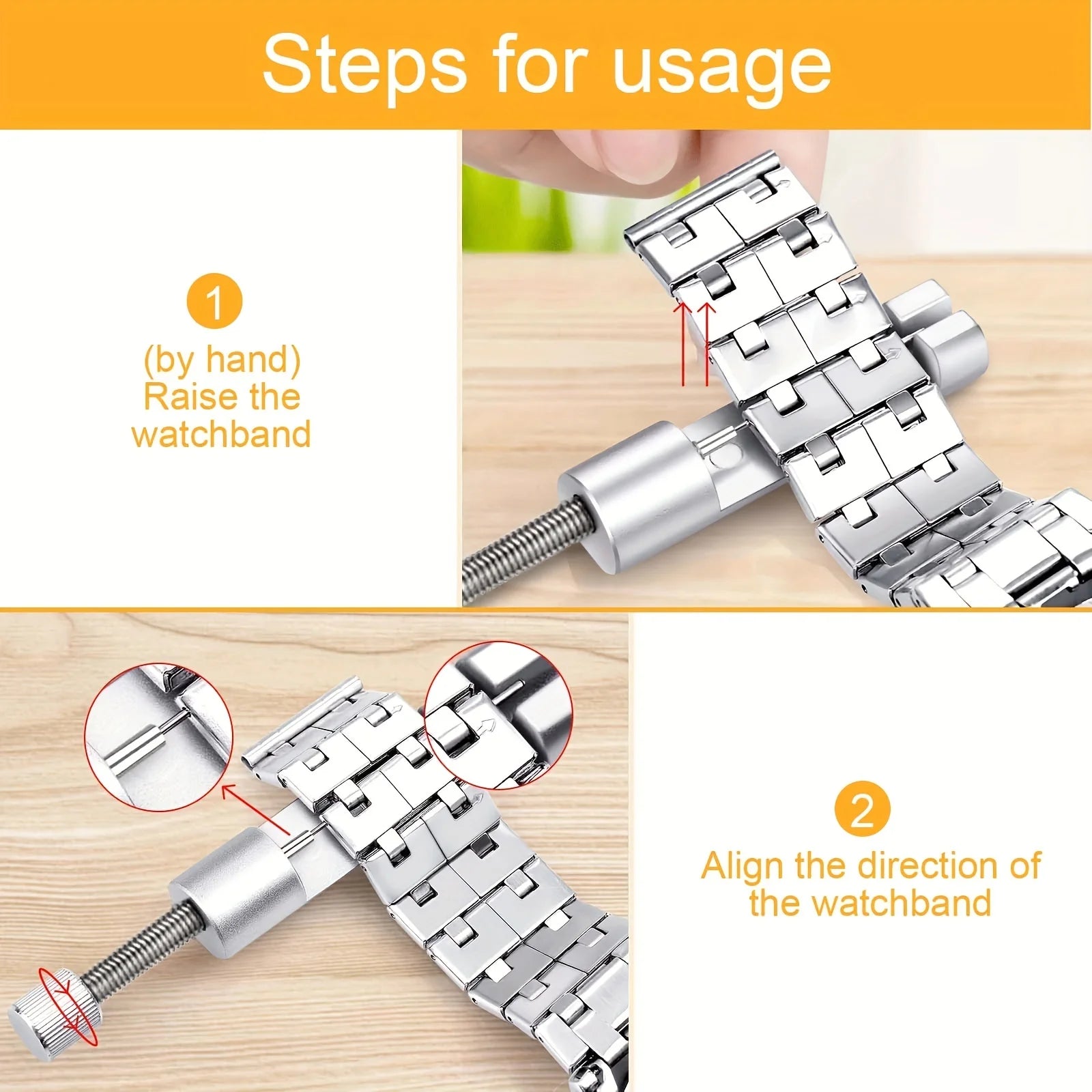 39pcs/set Watch Link Removal Tool, Watch Band Tool Kit,Repair Kit For Watch Bracelet Adjustment And Replacement,With User Manual Qme