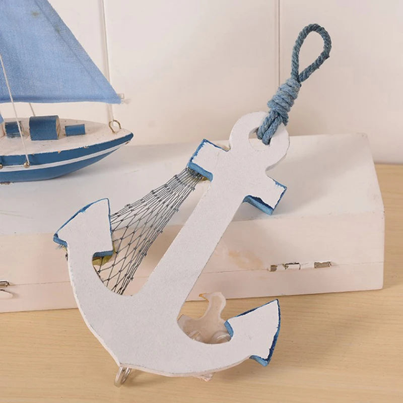 Wood Anchor Crafts Art Wall Hanging Hook Meter Gauge Shell Nautical Decor Vintage Home Decor Creative Gift. Qme