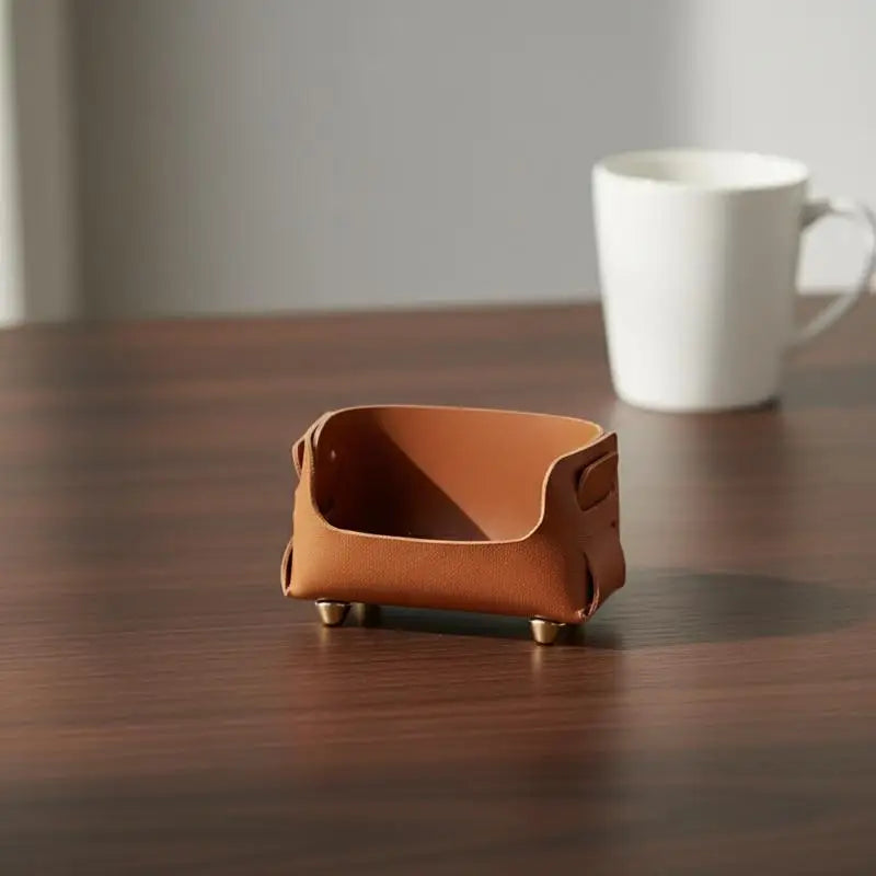 PU Business Card Holder Desktop Sign Display Stand Storage Qme