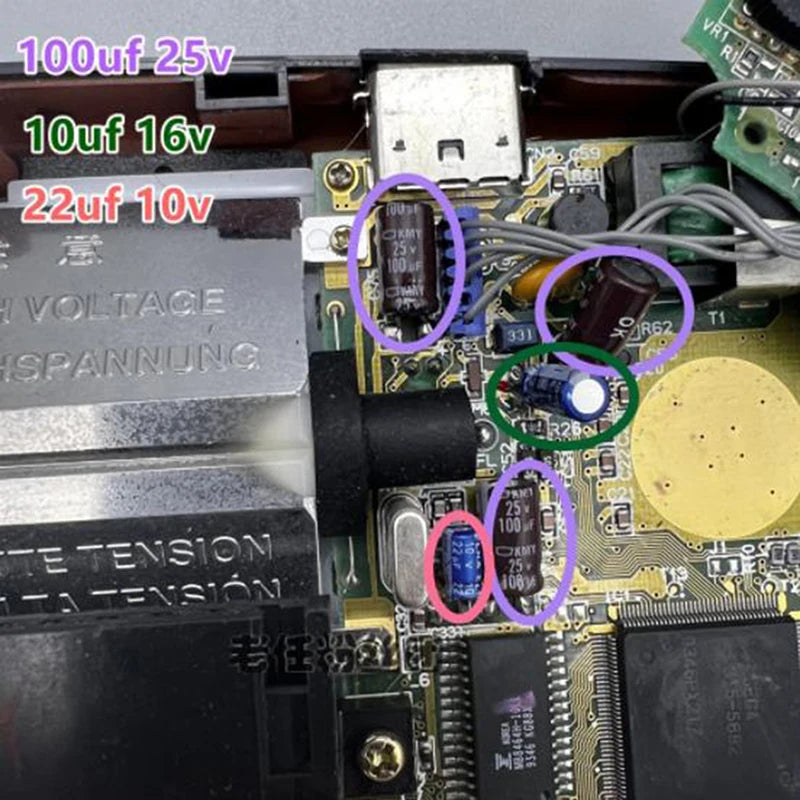 Capacitors Sega Gamegear Gg Motherboard Repair Replacement Qme