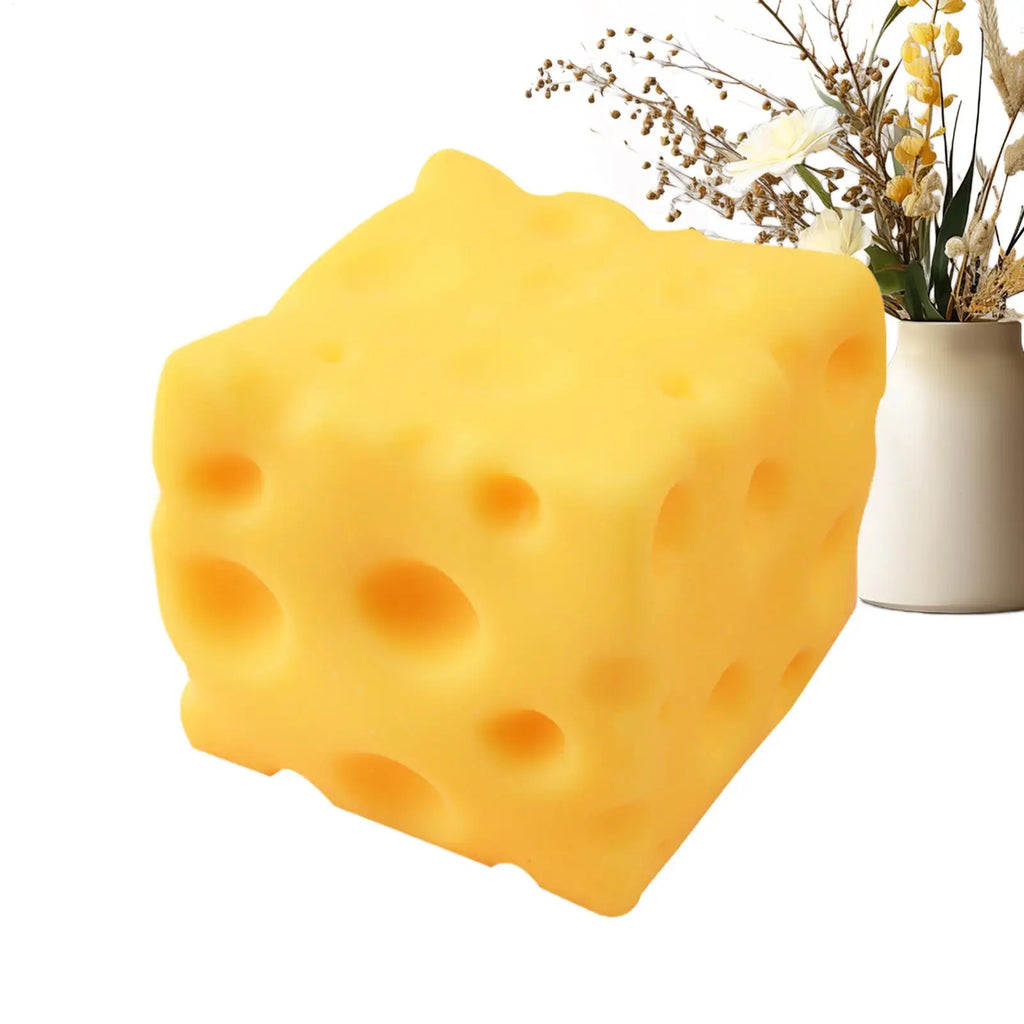 1pcs Cheese Stress Toy Cheese Shape Sensory Squeezing Fidget Antistress Toy For Kids Adults School Students Office Workers Home Qme