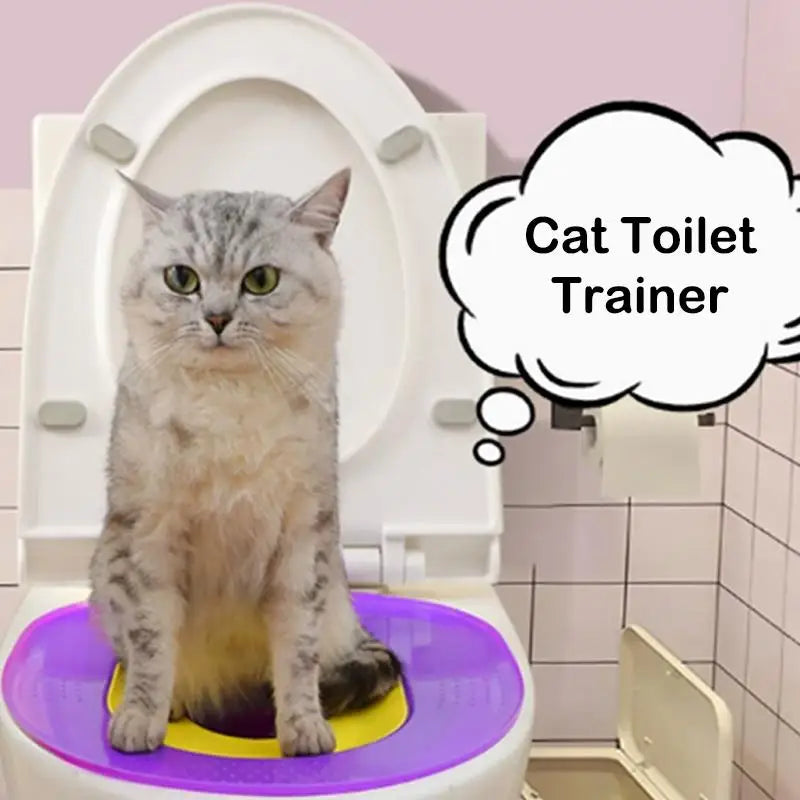Reusable Cat Sandbox Toilet Seat Training Toolcat System Teach Use Qme