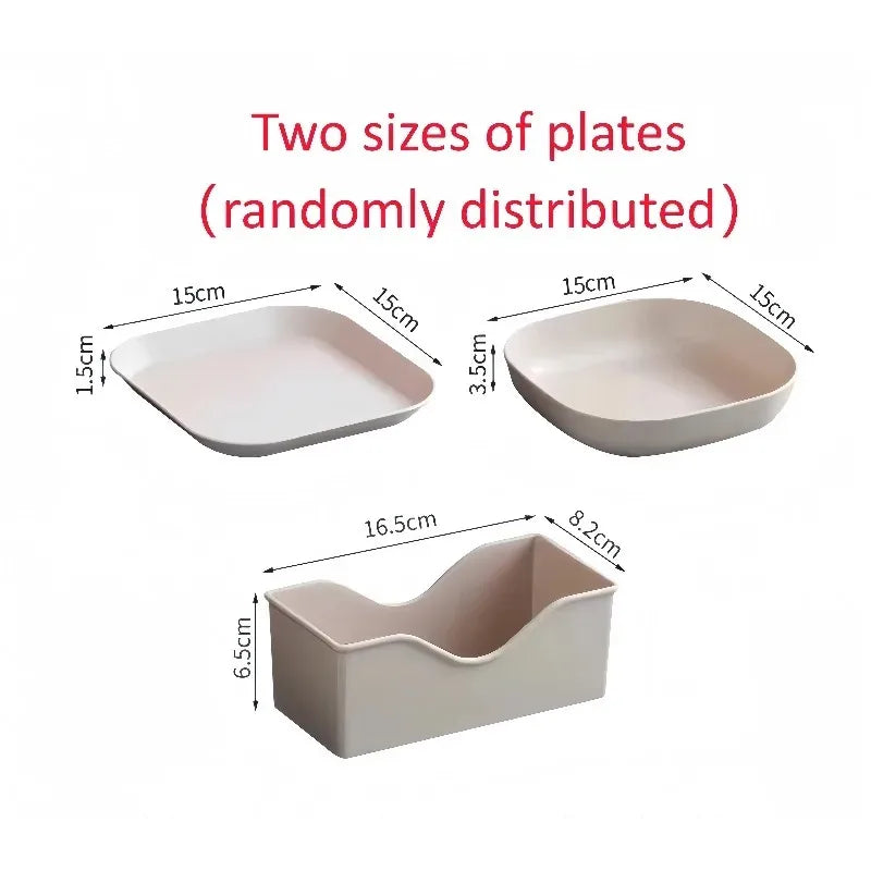 Spitting Plate Household Food Grade Plastic Square Lightweight Suit Qme