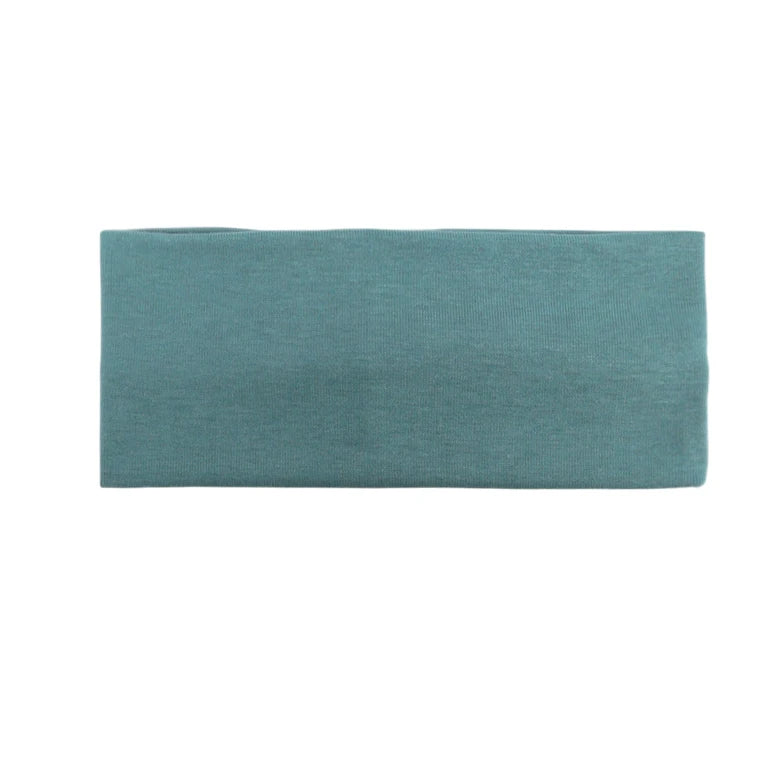 Unisex Simple Solid Running Sports Yoga Headband Absorb Sweat Elastic Qme Blue