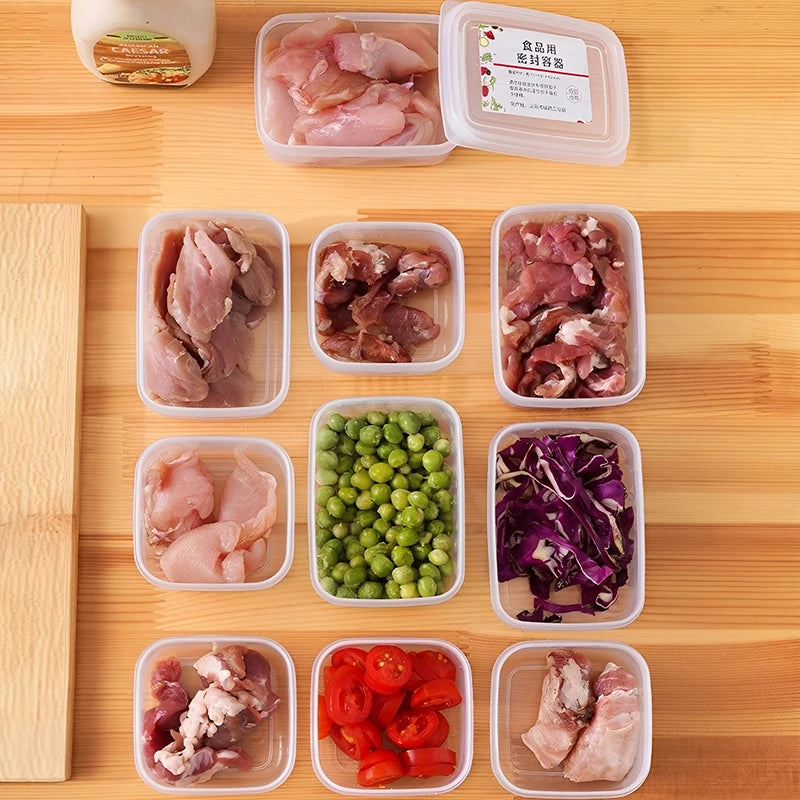 10pcs Refrigerator Meat Freezer Box Compartmentalized Freezer Box Airtight Box Food Storage Box Qme