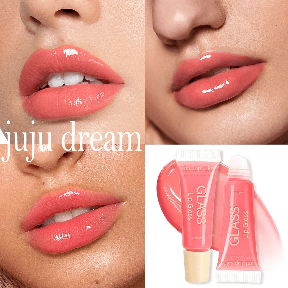 3-Color Glass Tint Lip Gloss Long Lasting Non-sticky Hydrating Qme