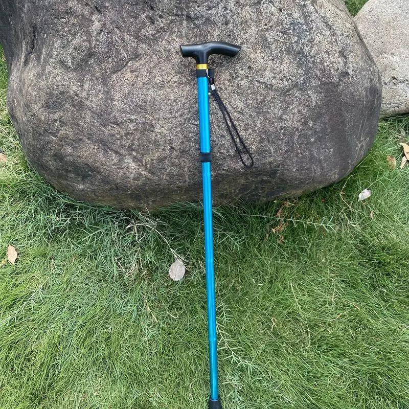 Telescopic Walking Stick Outdoor Hiking Trekking Poles Aluminum Alloy Qme Light blue