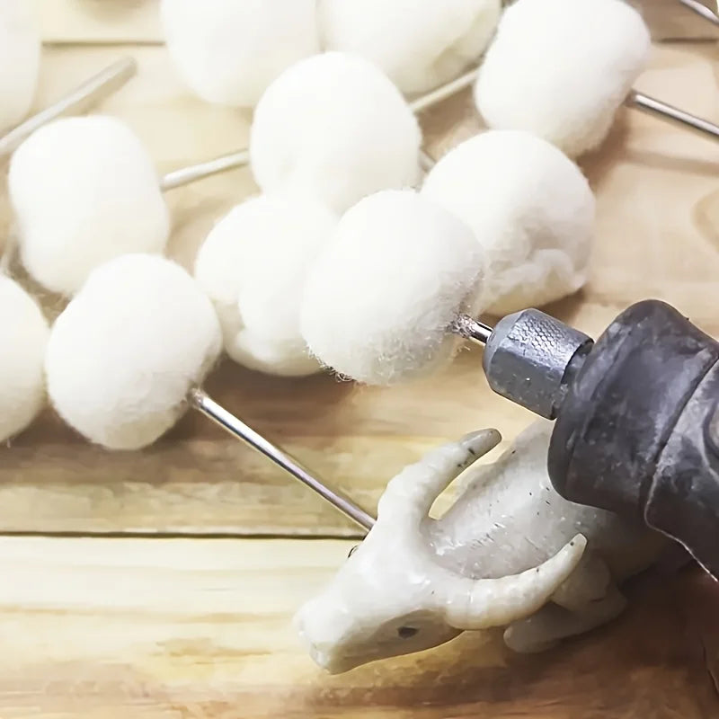 7Pcs Mini grinding sanding head abrasive disc felt 3mm Shank buffing wheels metal Polish Brush Drill Rotary Tool Accessories Qme