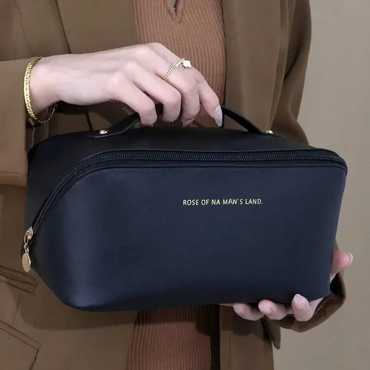 Makeup Organizer Female Toiletry Bag Make Up Case Storage Pouch Qme black