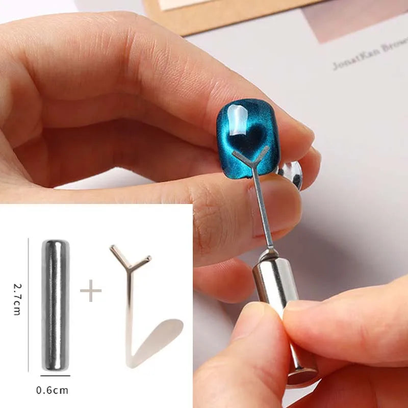 Y-shaped Cat Eye Magnet Wire Nail Art Magnetic Stripe Creating 3D Heart Cat Eye Nail Art Tools Accessories Multifunction Magnet Qme 1 Set C