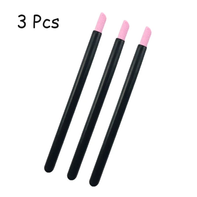 3pcs professional nail polishers, short nail files, exfoliating tools, quartz scrub pens for nails, nail tools Qme 3pcs