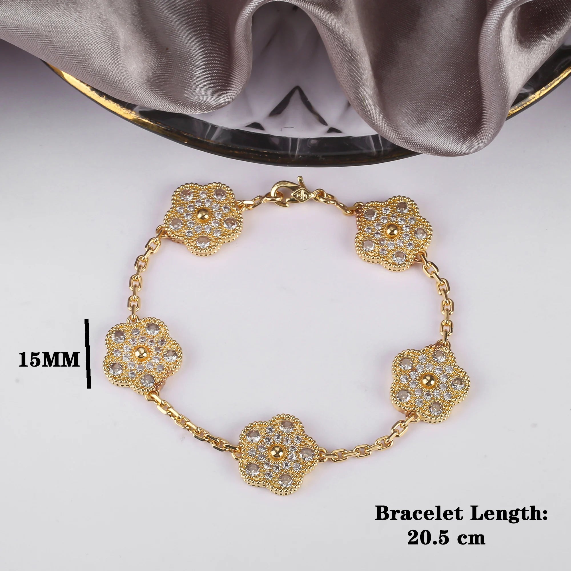 INS Selling Natural Stone Five Leaf Flower Bracelet Necklace Jewelry