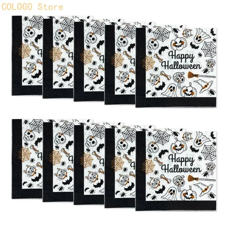 Halloween Paper Napkins Party Supplies Disposable Tableware Event Qme