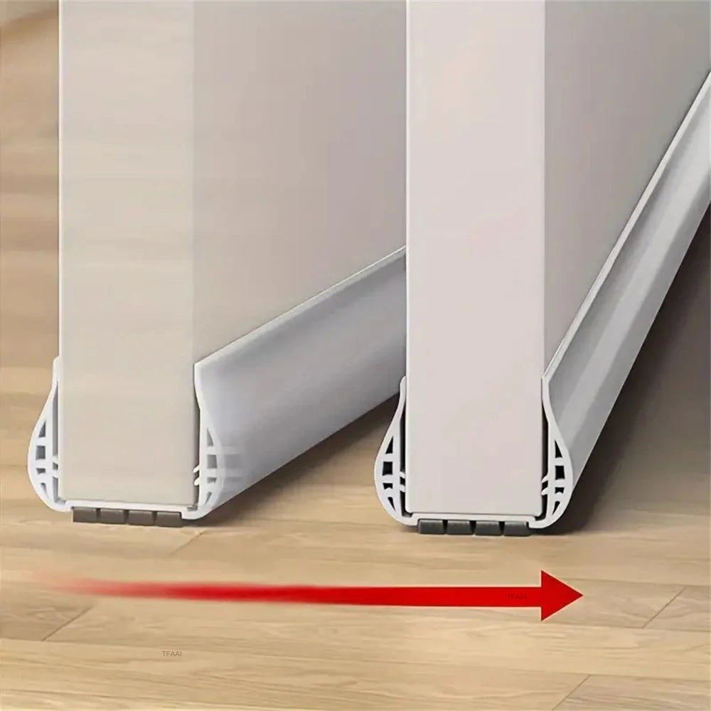Silent Door Sealing Strip with Brush Windproof Dustproof Insectproof Thickened PVC Door Draft Stopper Bottom Weather Stripping Qme