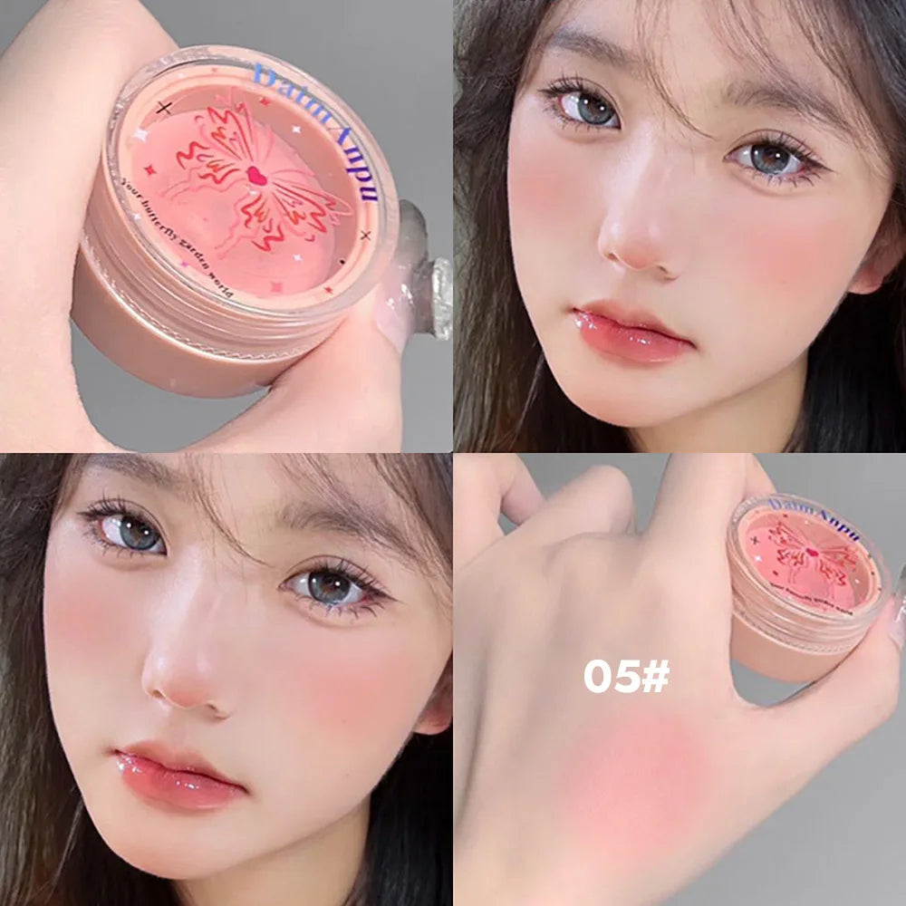 Airy Blush Clay Pigmented Powdery Cream Blusher Daimanpu Long-lasting Qme Peach Pink D173-5