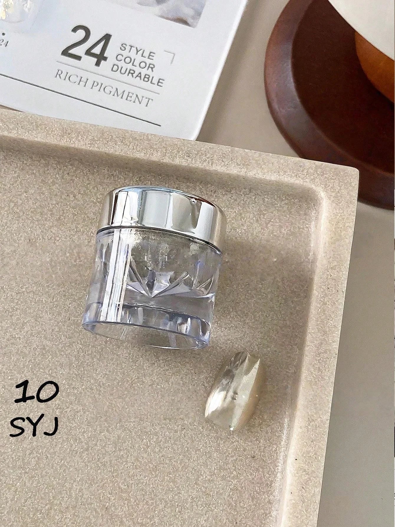 1 High-end Mirror Magic Powder Storage Box Colorful Bright Nail Art Qme 10