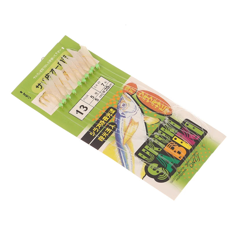 White Fish Skin Bionic String Hook Apollo Uki Sabiki Fishing Qme Hook 13