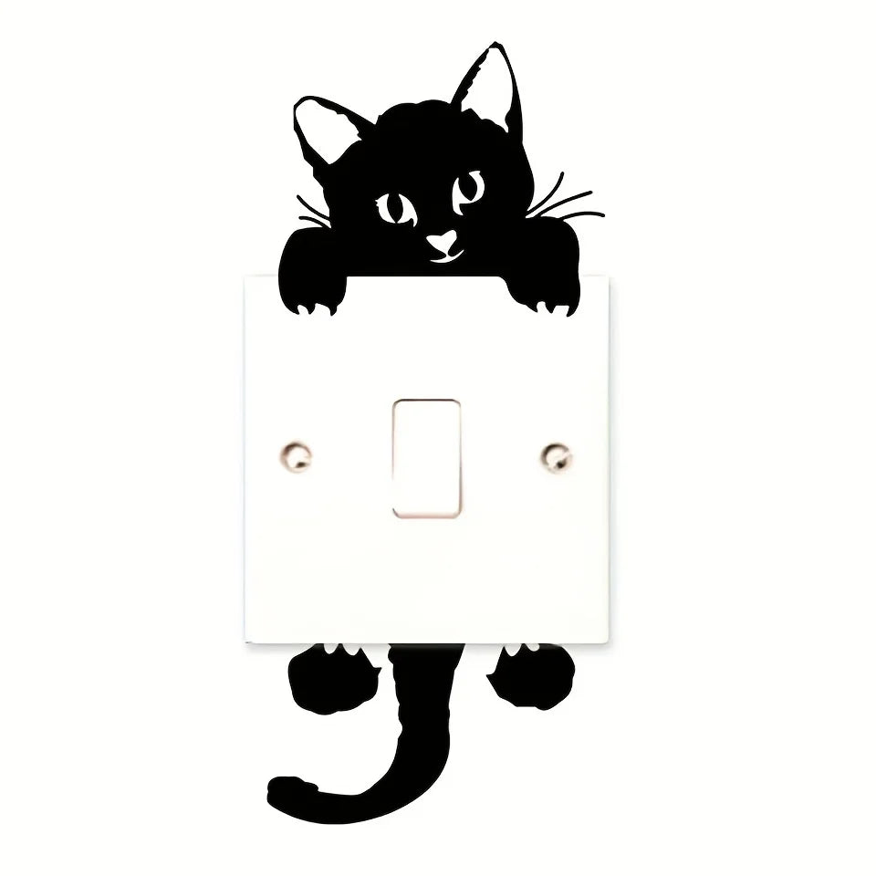 1 Cat Bedroom Switch Sticker Wall Paper Qme