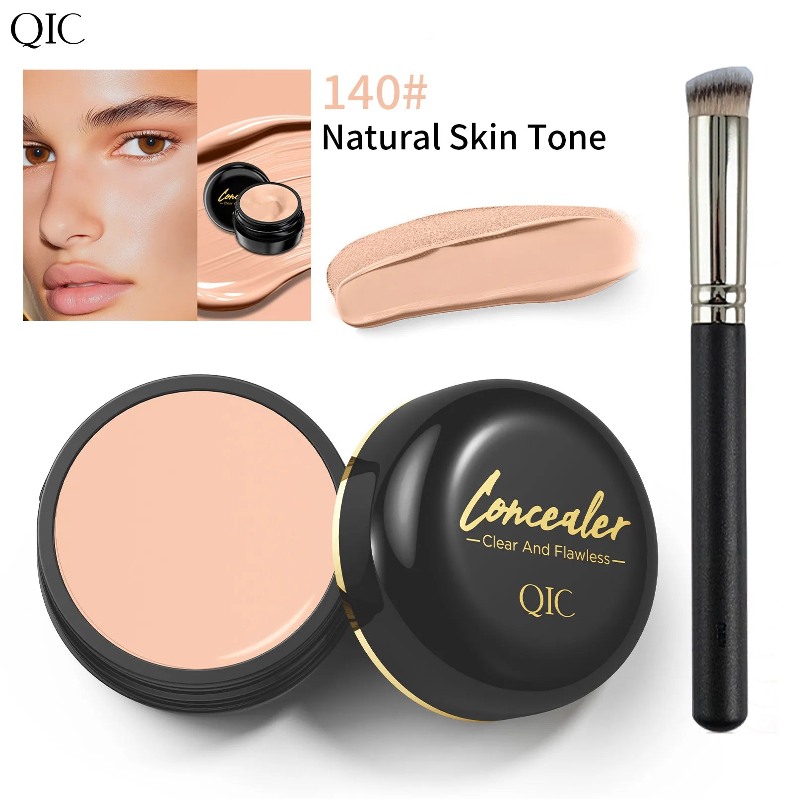 Hydrating Eye Brightening Concealer&Contour Cream-Full Coverage,Long Lasting,Correcting Eye Concealer for a Perfect Look Makeup Qme Q527A-140