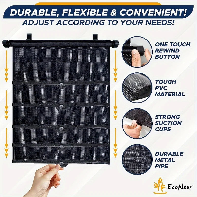 UV-Shielding Retractable Sunshade for Cars: Easy-to-Install, Cool Interiors & Safe Visibility Qme