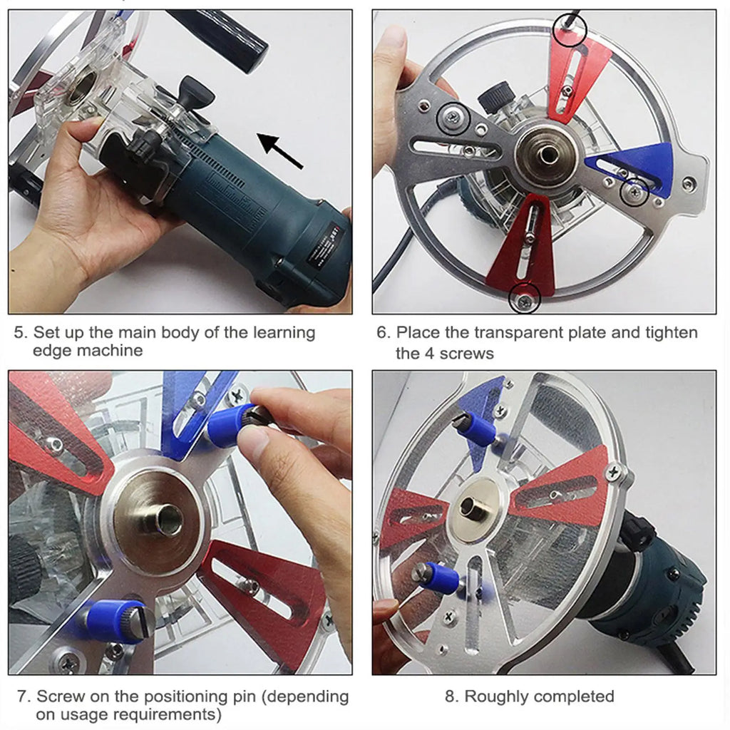 Router Circle Jig Adjustable Track Rail Trimming Engraving Milling Groove Bracket For Garage Home Carpentry Furniture Making Qme
