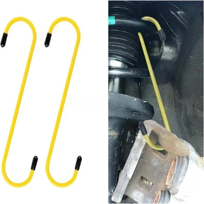 S-Shaped Brake Caliper Hanger Hooks with Rubber Tips - Universal Auto Tool for Brake Pad Replacement & Maintenance Qme
