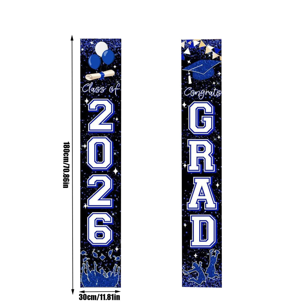 Class of 2026 Graduation Banners Graduate Party Decorations Couplets Porch Signs Indoor Outdoor Banners Party DIY Supplies Qme
