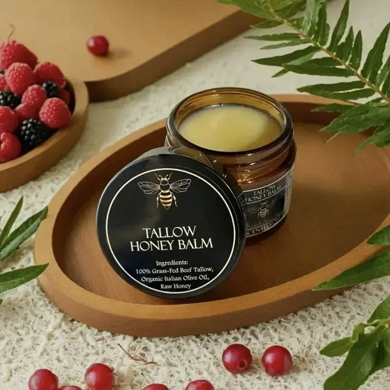 Organic Grass Fed Beef With Raw Honey Moisturizing Cream For Soft Smooth Skin Handmade All-Natural Moisturizer Skin Qme Unscented
