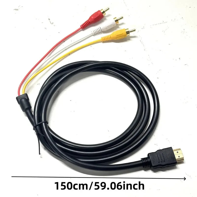 3PCS HDMI to 3RCA Component Cable 1.5m for HDTV Network Set-Top Box Computer AV Adapter Qme