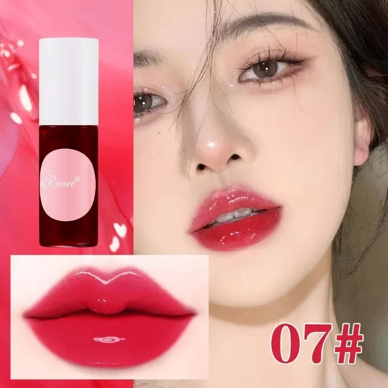 Water Tint Liquid Lip Stain Cherry Juice Lip Gloss Tint Non-stick Lasting Moisturizing Lip Dye Lips Cheek Rouge Water Makeup Qme 07